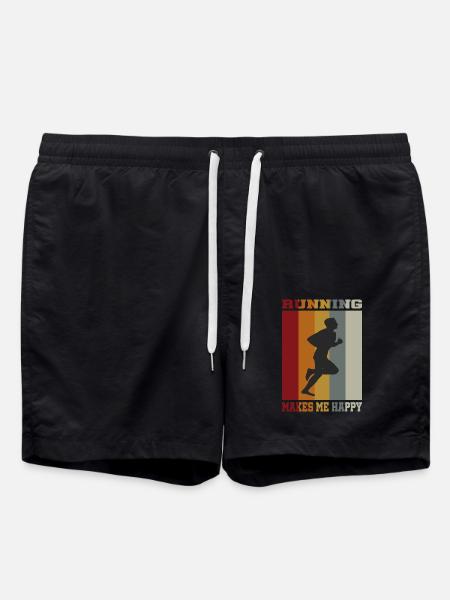 Running makes me happy - Swim Trunks - black