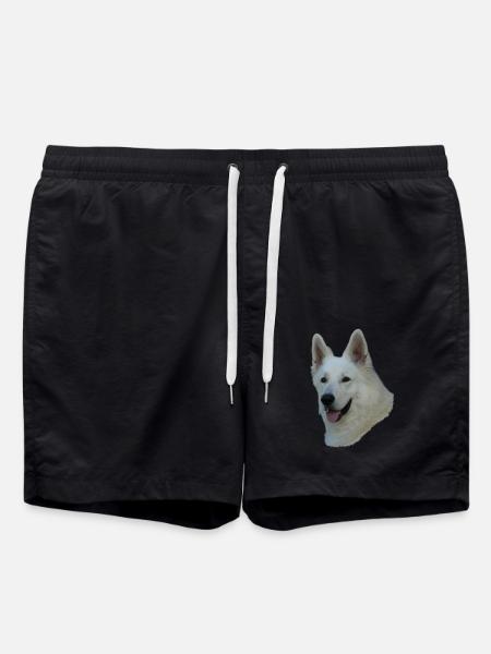 Witte Duitse herder hoofd - Zwemshorts - zwart