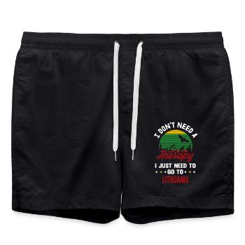 Drapeau de thérapie de la Lituanie - Short de bain - noir - Devant - AI Model Male 185 light (185cm)