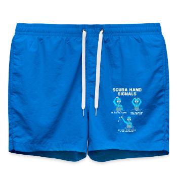 Diver Hand Sign Scuba Diving - Swim Trunks - cobalt blue - Front