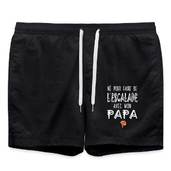 born to climb with my dad climbs - Swim Trunks - black - Front - AI Model Male 185 light (185cm)