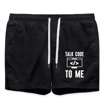 Coding Programming Talk Code To Me - Swim Trunks - black - Front - AI Model Male 185 light (185cm)