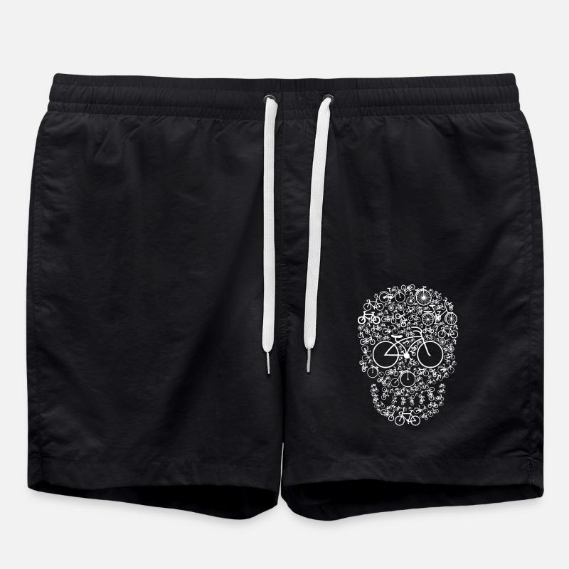 Fahrrad Schädel - Badeshorts - Schwarz