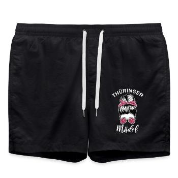 Thüringer Mädel Thüringen Frauen Geschenk - Badeshorts - Schwarz - Vorne - AI Model Male 185 light (185cm)