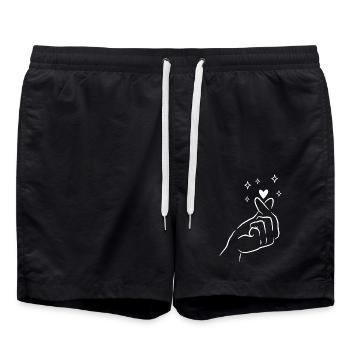 Finger Heart Coréen K Pop - Short de bain - noir - Devant - AI Model Male 185 light (185cm)