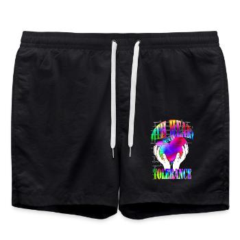 avec cœur et tolérance arc-en-ciel - Short de bain - noir - Devant - AI Model Male 185 light (185cm)