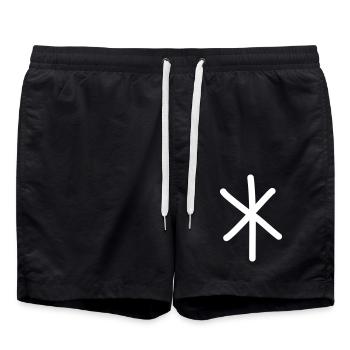 Parship de relation Viking-Rune - Short de bain - noir - Devant - AI Model Male 185 light (185cm)