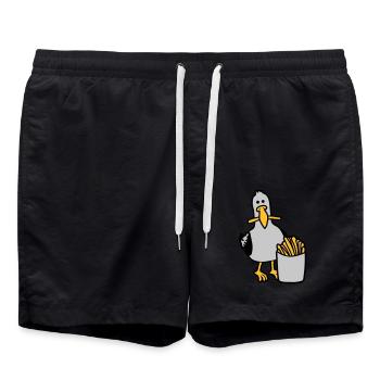 Joyeuses frites volées à la mouette - Short de bain - noir - Devant - AI Model Male 185 light (185cm)