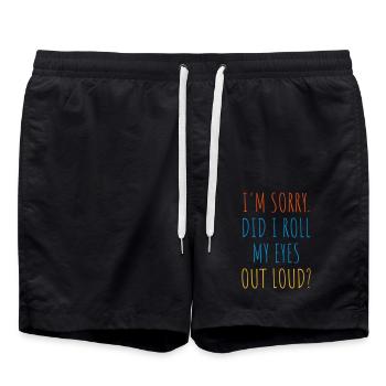 Roll My Eyes Out - Swim Trunks - black - Front - AI Model Male 185 light (185cm)