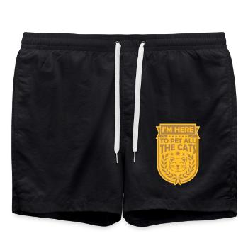Animaux de compagnie tous les chats - Short de bain - noir - Devant - AI Model Male 185 light (185cm)