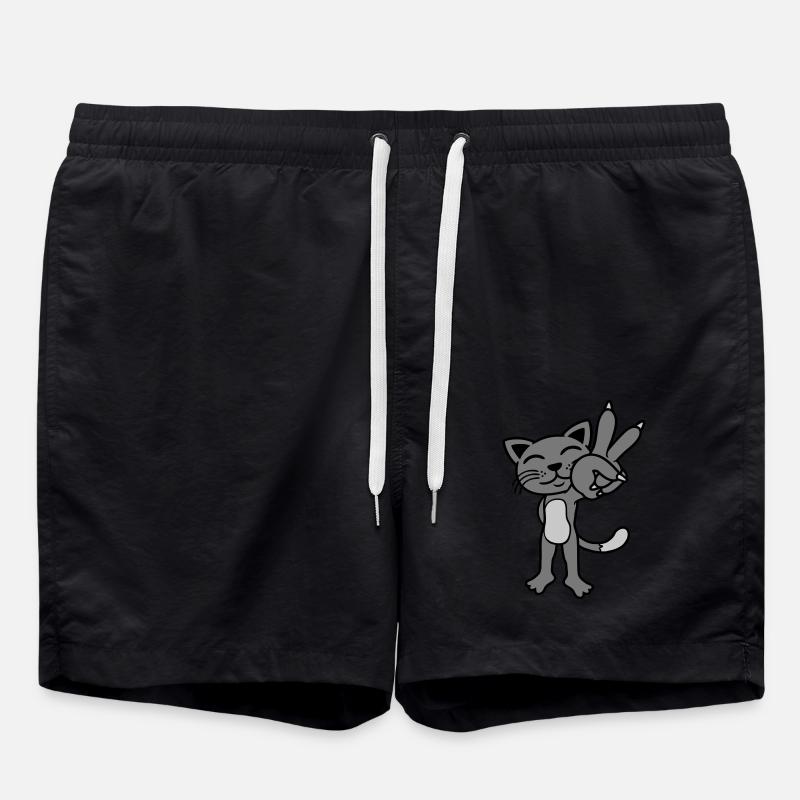 Signe de paix Chat debout - Short de bain - noir