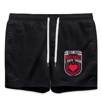 Date Mistakes Quote Logo - Swim Trunks - black - Front - AI Model Male 185 light (185cm)