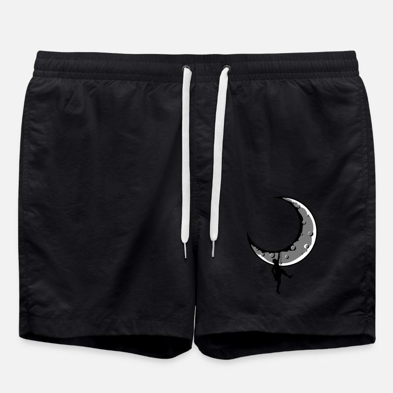 Logo alpiniste Moon Climber - Short de bain - noir