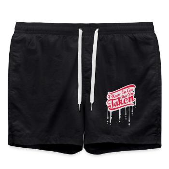 cute but taken Zitat - Badeshorts - Schwarz - Vorne - AI Model Male 185 light (185cm)
