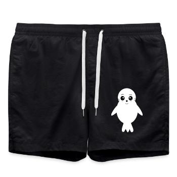 Sceau Kawaii Sceau Kawaii Fille Kawaii Manga - Short de bain - noir - Devant - AI Model Male 185 light (185cm)
