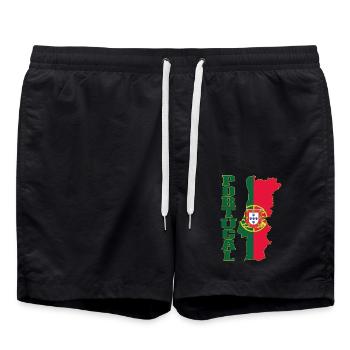 Carte du drapeau du Portugal - Short de bain - noir - Devant - AI Model Male 185 light (185cm)