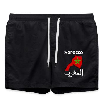 Maroc - Short de bain - noir - Devant - AI Model Male 185 light (185cm)