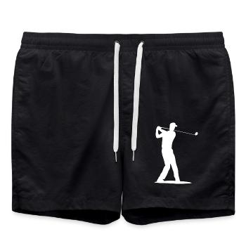 Golfer Silhouette - Tee Golf - Swim Trunks - black - Front - AI Model Male 185 light (185cm)