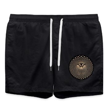 Illusion d’optique Papillon Effet Papillon - Short de bain - noir - Devant - AI Model Male 185 light (185cm)