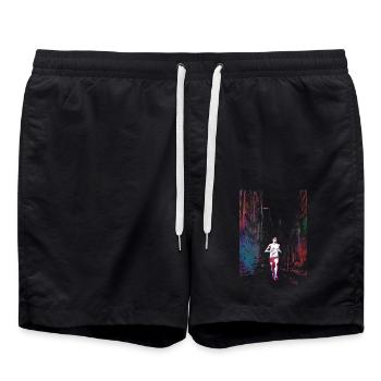 Marathonien, sport, art, #runner #sport - Short de bain - noir - Devant - AI Model Male 185 light (185cm)