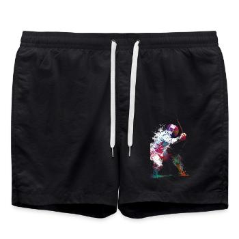 Fencing sport art #fencing #sport - Swim Trunks - black - Front - AI Model Male 185 light (185cm)