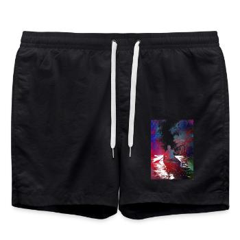 Kayaking sport art#kayaking - Swim Trunks - black - Front - AI Model Male 185 light (185cm)