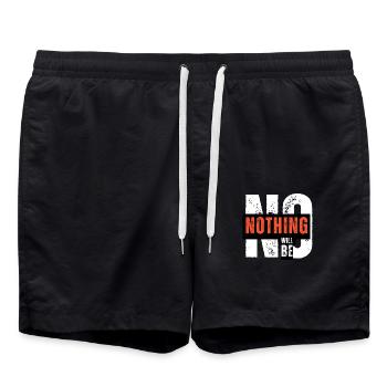 Nein, nichts wird bleiben, SAG NEIN - Badeshorts - Schwarz - Vorne - AI Model Male 185 light (185cm)