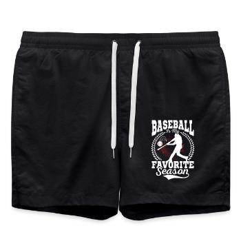 Le baseball est mon amateur de softball préféré - Short de bain - noir - Devant - AI Model Male 185 light (185cm)