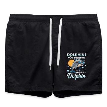 Dolphins Are Awesome Marine Biology Beach Vacation - Badeshorts - Schwarz - Vorne - AI Model Male 185 light (185cm)