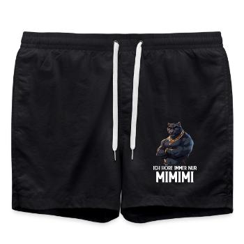 Schwarzer Panter Ich höre immer nur Mimimi Jaguar - Badeshorts - Schwarz - Vorne - AI Model Male 185 light (185cm)