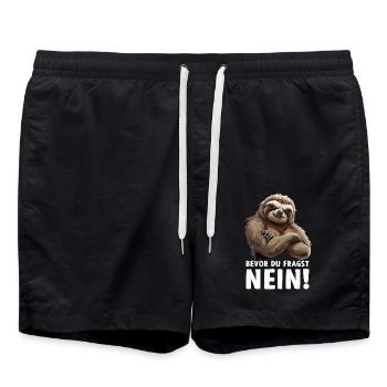 Paresseux Paresseux Désert Avant que vous ne demandiez non - Short de bain - noir - Devant - AI Model Male 185 light (185cm)