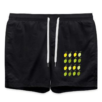 zitronen muster - Badeshorts - Schwarz - Vorne - AI Model Male 185 light (185cm)