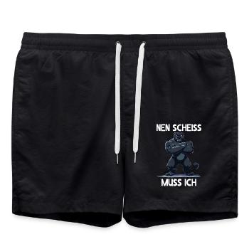 Schwarzer Panter Nen Scheiss muss ich Jaguar - Badeshorts - Schwarz - Vorne - AI Model Male 185 light (185cm)