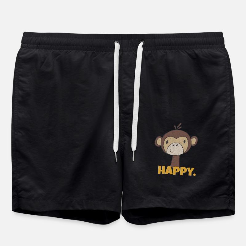 affe happy - Badeshorts - Schwarz