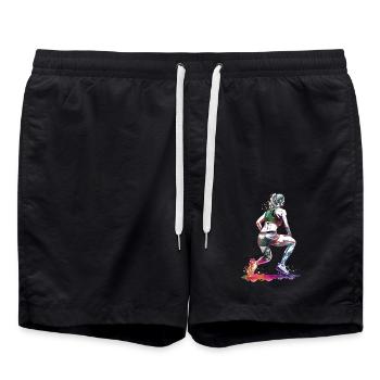 Fitness sport art - Swim Trunks - black - Front - AI Model Male 185 light (185cm)
