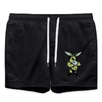 Bande dessinée de l’âne - Short de bain - noir - Devant - AI Model Male 185 light (185cm)