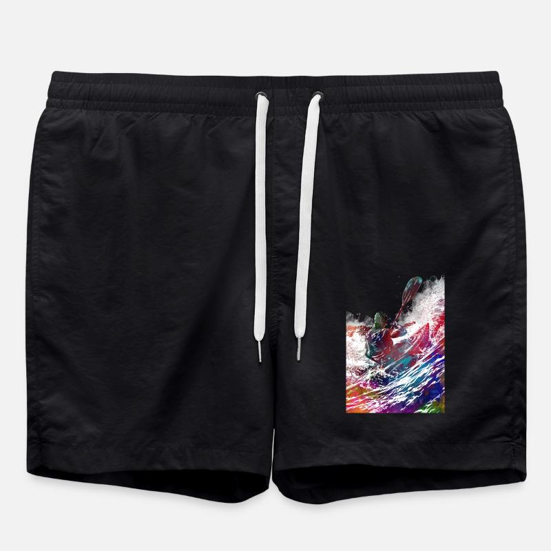 Kayaking sport art#kayaking - Swim Trunks - black