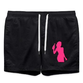 Wife Hen Bottle Bride - Swim Trunks - black - Front - AI Model Male 185 light (185cm)