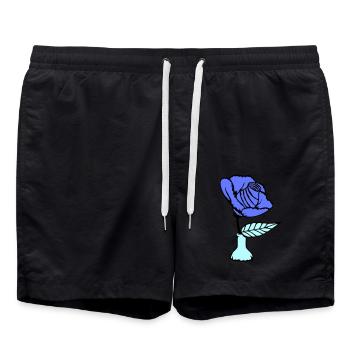 Schöne Rose Vase Blüte Blatt Röschen Romantisch - Badeshorts - Schwarz - Vorne - AI Model Male 185 light (185cm)