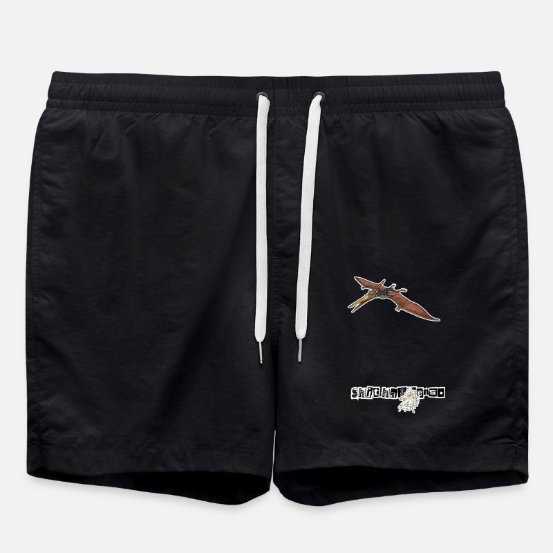 Pterosaurs // Illustration - Swim Trunks - black