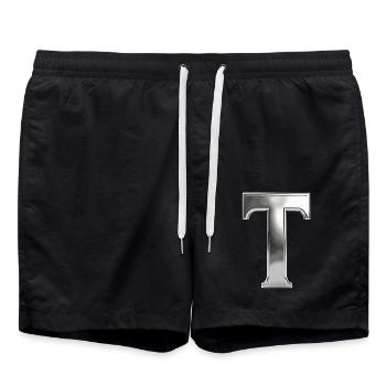 Chrome ,, T " Metallic - Badeshorts - Schwarz - Vorne - AI Model Male 185 light (185cm)