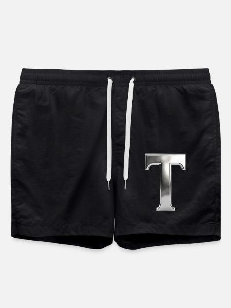 Chrome ,, T " Metallic - Swim Trunks - black