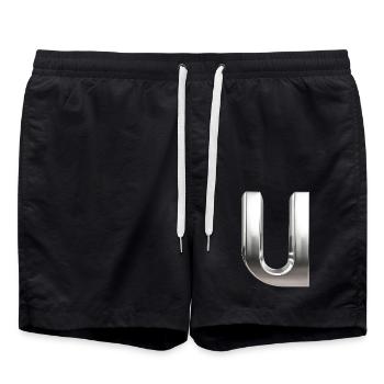 Chrome ,, U " Metallic - Swim Trunks - black - Front - AI Model Male 185 light (185cm)