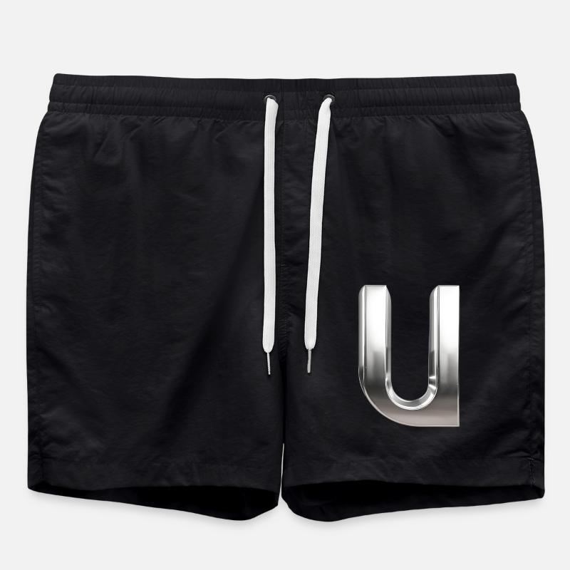 Chrome ,, U " Metallic - Swim Trunks - black