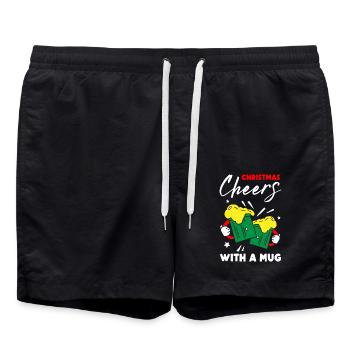 Christmas Cheers With A Mug - Badeshorts - Schwarz - Vorne - AI Model Male 185 light (185cm)