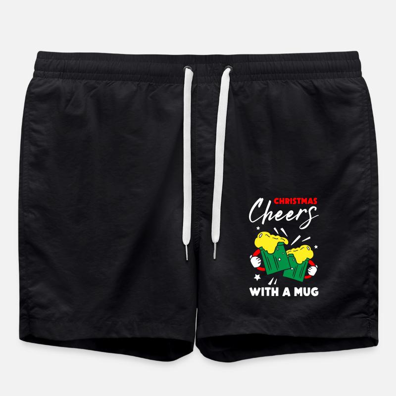 Christmas Cheers With A Mug - Badeshorts - Schwarz