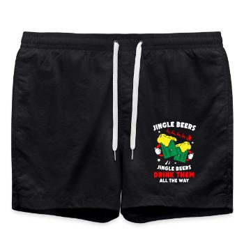 Santa Clause Beers - Badeshorts - Schwarz - Vorne - AI Model Male 185 light (185cm)