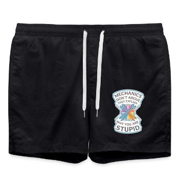 Mechanics Explain Why You Are Stupid 8 - Badeshorts - Schwarz - Vorne - AI Model Male 185 light (185cm)