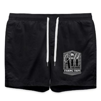 We Could All Use More Fishing Trips - Swim Trunks - black - Front - AI Model Male 185 light (185cm)