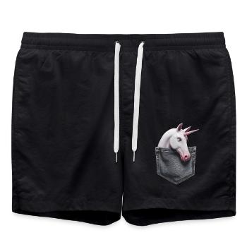 Einhorn - Badeshorts - Schwarz - Vorne - AI Model Male 185 light (185cm)